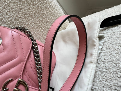 Gucci GG Pale Pink Marmont Mini Shoulder Bag (RRP £1,890)