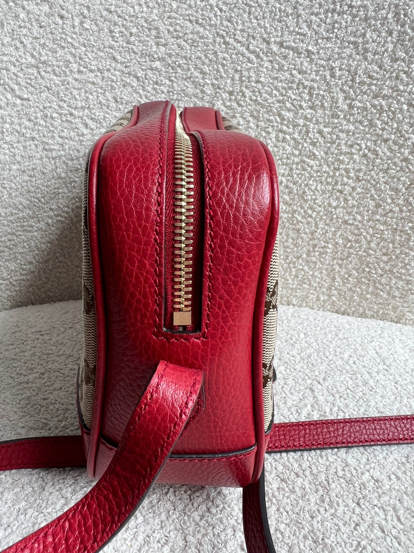 Gucci Bree GG Canvas Red Small Messenger Bag