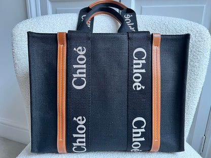 Chloe Medium Black Woody Tote Bag (RRP £990)