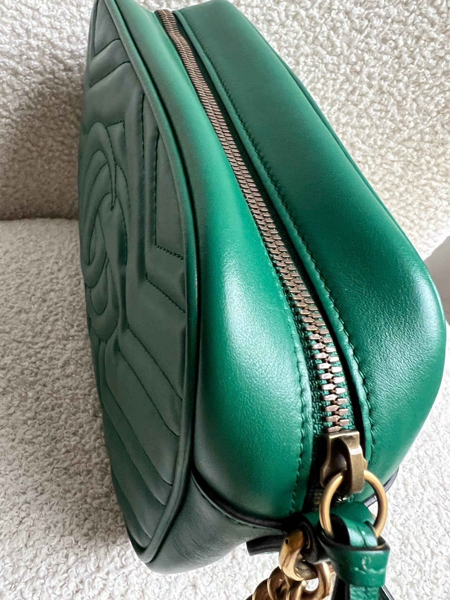 Gucci GG Green Marmont Small Shoulder Bag (RRP £1440)