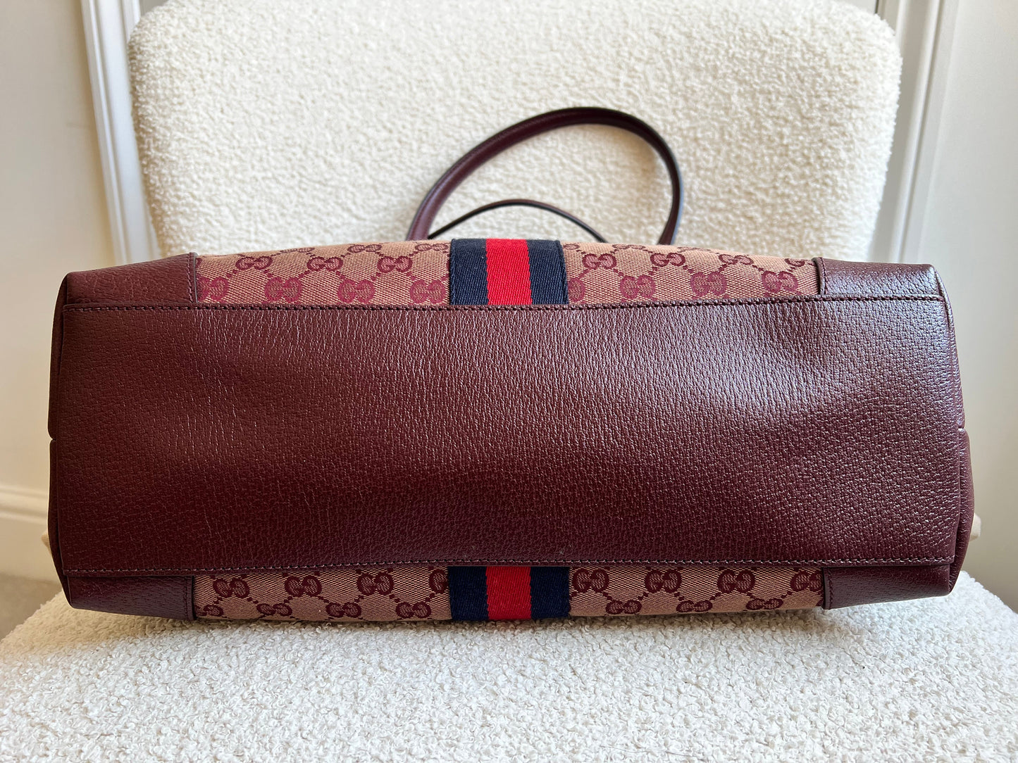 Gucci Burgundy Ophidia GG Supreme Medium Tote