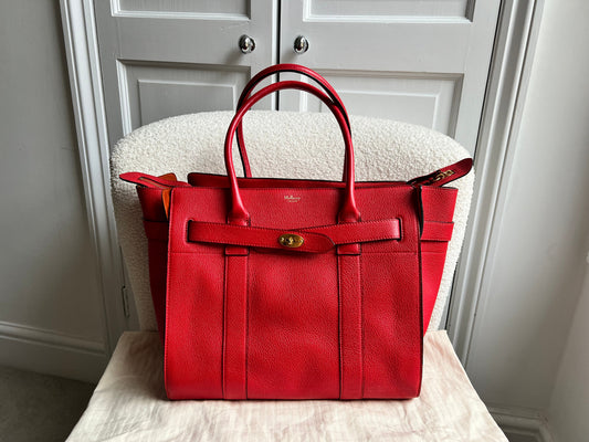 Mulberry Fiery Red Zipped Bayswater (RRP £1,350)