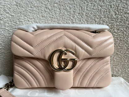 Gucci GG Pink Beige Marmont Mini Shoulder Bag (RRP £1,890)
