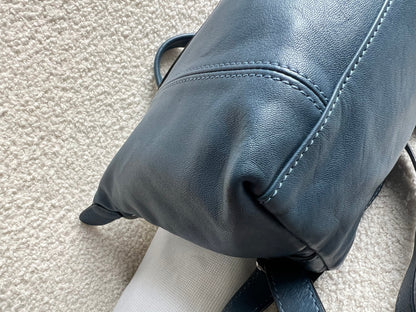 Longchamp Blue Leather Pliage Mini Backpack (RRP £320)
