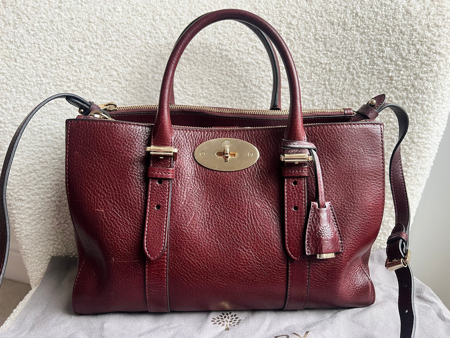 Mulberry Oxblood Small Double Zip Bayswater Tote (£1500)