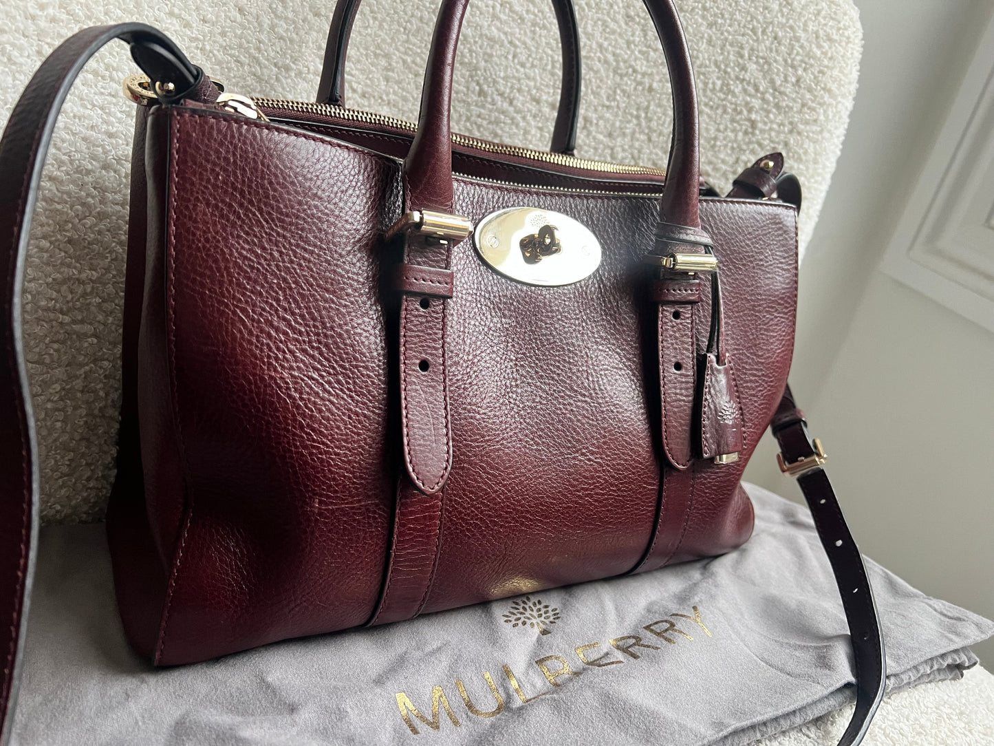 Mulberry Oxblood Small Double Zip Bayswater Tote (£1500)