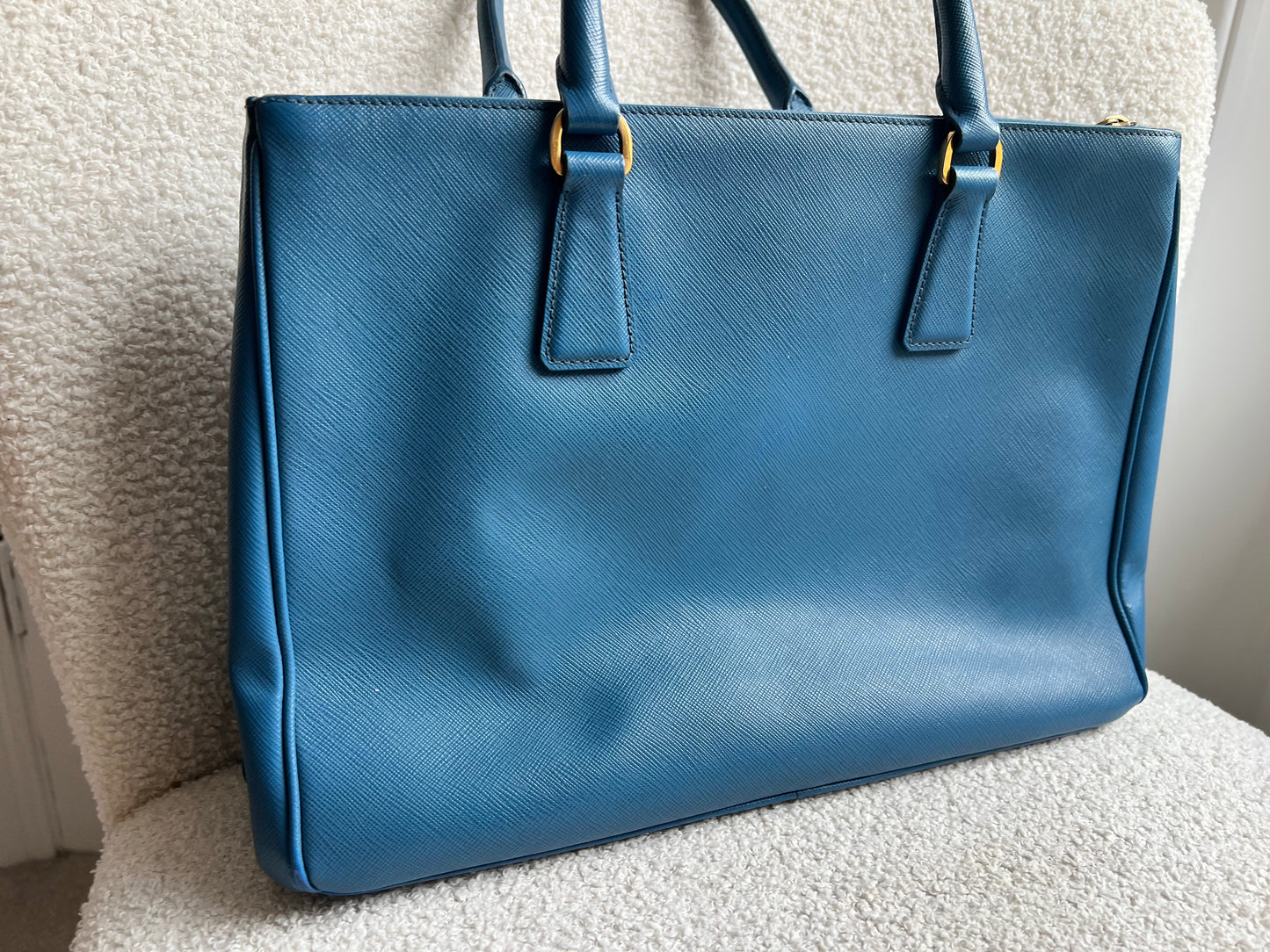Prada Blue Saffiano Tote