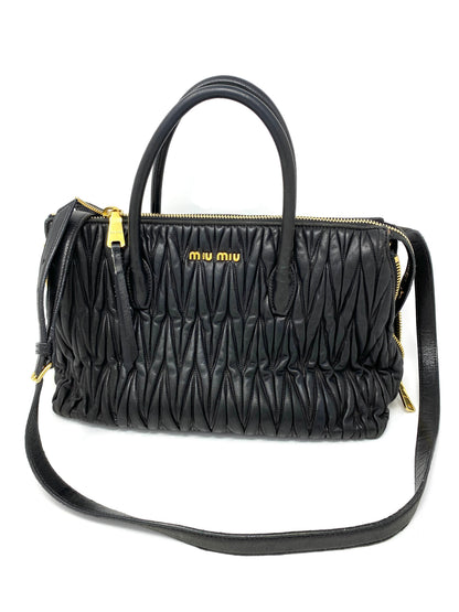 Miu Miu Matelassé Nappa Tote Black