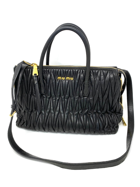 Miu Miu Matelassé Nappa Tote Black