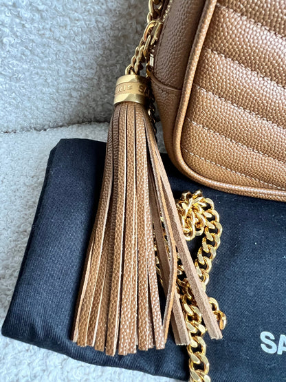 Yves Saint Laurent (YSL) Tan Mini Lou Camera Bag (RRP £1285)