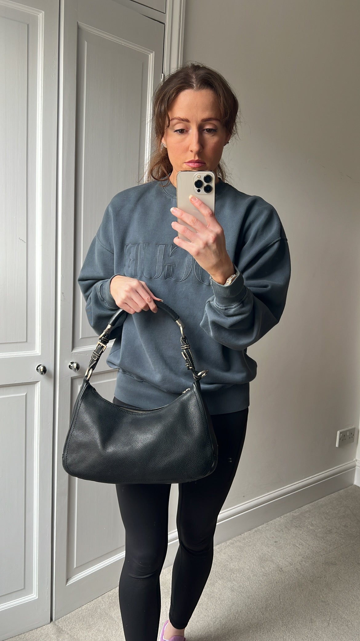 Prada Belted Zip Shoulder Bag Vitello Daino
