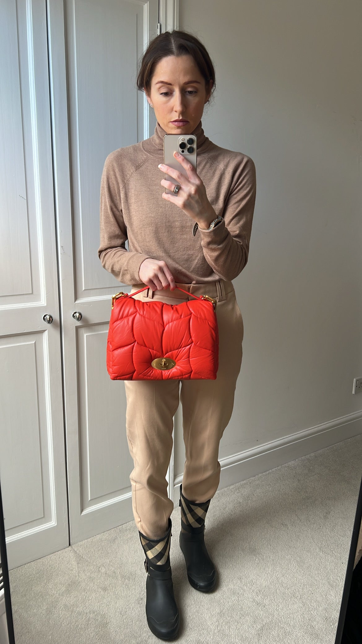 Mulberry Coral Orange Softie in Pillow Effect Nappa Leather (RRP £1650)