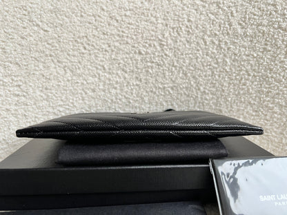 Yves Saint Laurent (YSL) Black Cassandra Zip Pouch (RRP £365)