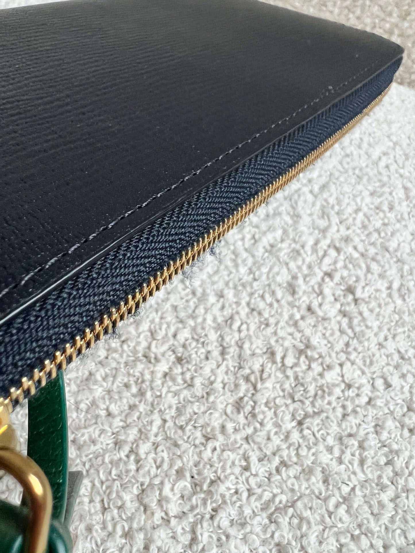 Mulberry Medium Part Around Zip Wallet in Navy and Emerald Printed Goat