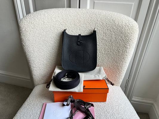 Hermes Evelyne TPM in Caban Clemence Leather with Palladium Hardware