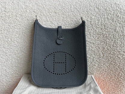 Hermes Evelyne TPM in Grey Clemence Leather with Palladium Hardware