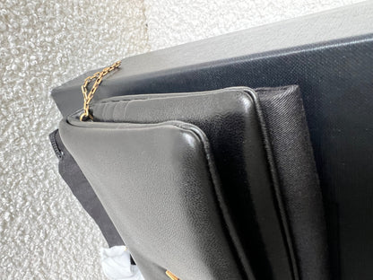 Yves Saint Laurent (YSL) Black Puffy Lambskin Wallet on Chain with Gold Hardware (RRP £960)