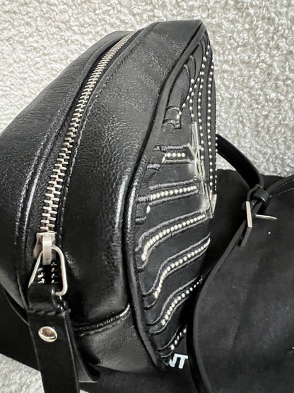 Yves Saint Laurent (YSL) Black Studded Lou Belt Bag
