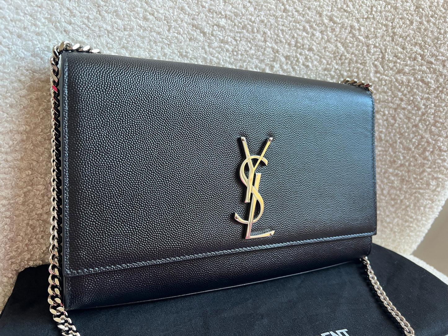 Yves Saint Laurent (YSL) Black Medium Kate with Silver Hardware (RRP £1730)