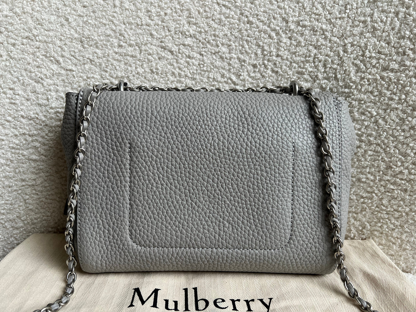 Mulberry Pale Grey Regular Lily Heavy Grain (RRP £1095)