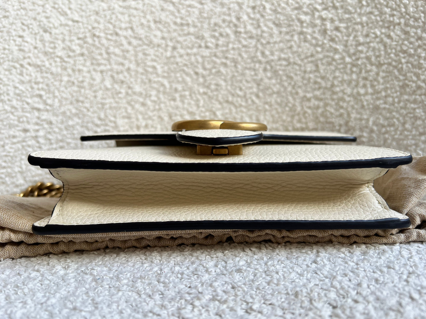Gucci Cream GG Marmont Chain Mini Bag