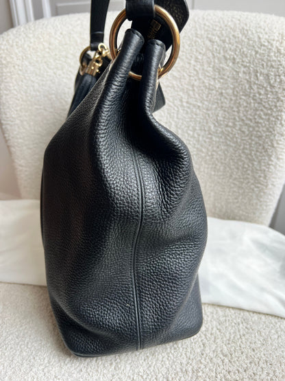Gucci Soho Large Hobo in Black Pebbled Calfskin