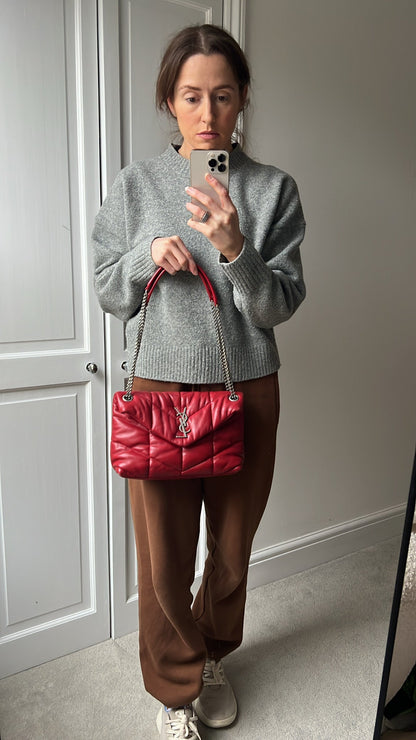 Yves Saint Laurent (YSL) Small Puffer in Red Quilted Lambskin (RRP £2,415)