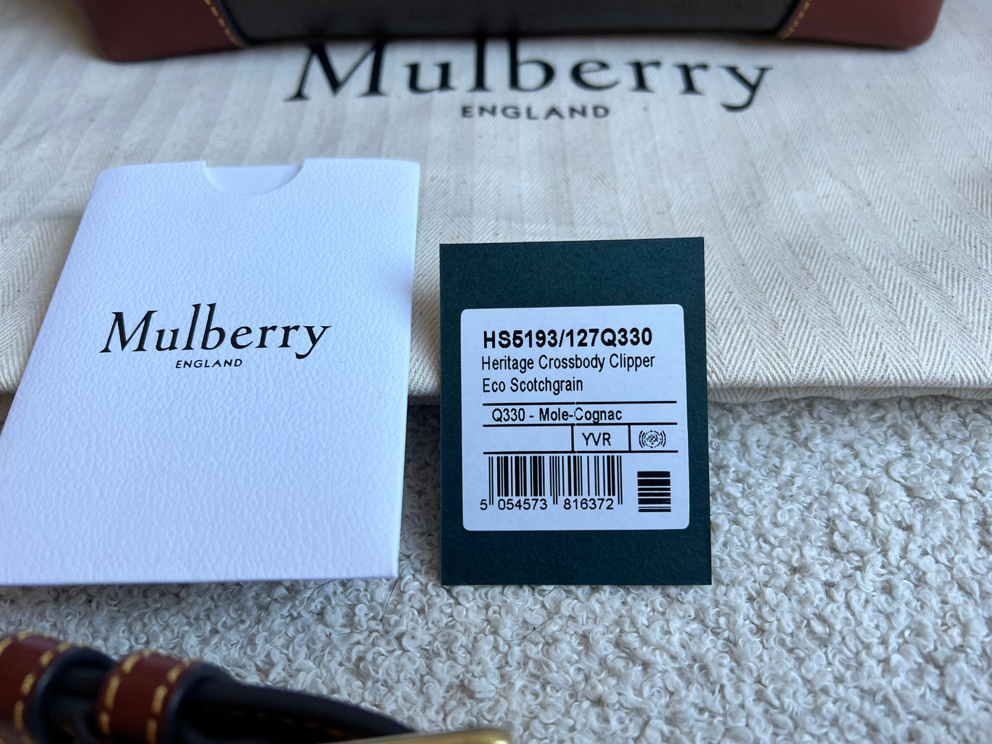 Mulberry Heritage Crossbody Clipper Eco Cognac Scotchgrain