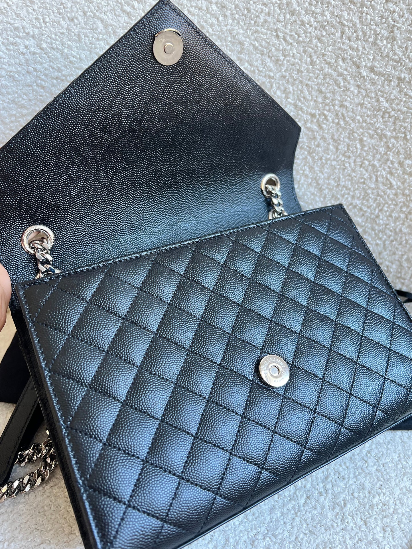Yves Saint Laurent (YSL) Black Medium Envelope Bag (RRP £2,235)
