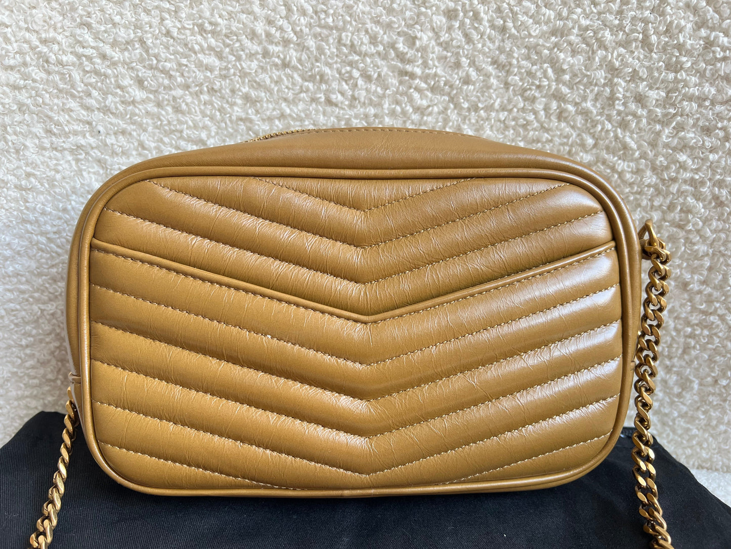 Yves Saint Laurent (YSL) Toffee Beige Mini Lou Camera Bag (RRP £1285)