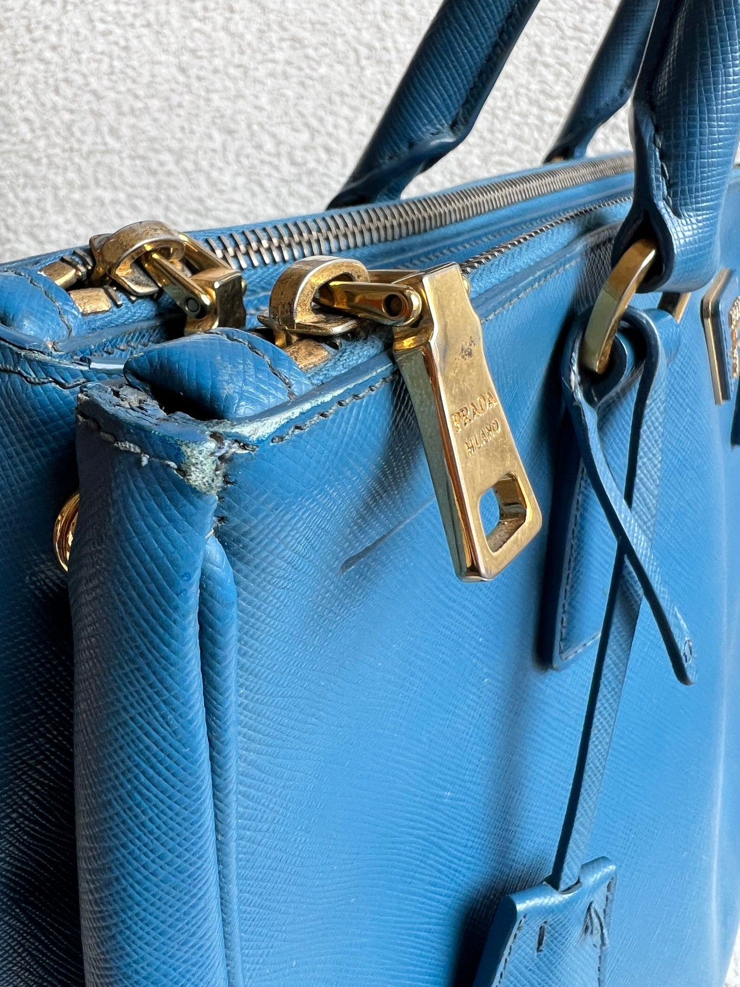 Prada Blue Saffiano Tote