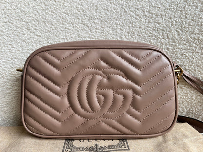 Gucci GG Marmont Porcelain Rose Small Shoulder Bag (RRP £1440)