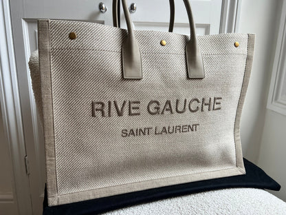 Yves Saint Laurent Large Rive Gauche in Canvas and Printed Leather (RRP £1440)