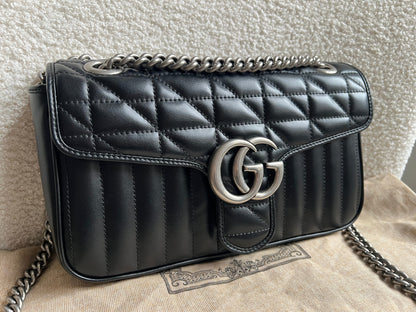 Gucci GG Black Aria Marmont Small Shoulder Bag (RRP £1800)