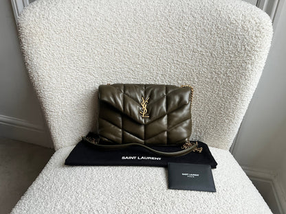 Yves Saint Laurent (YSL) Mini Puffer in Light Musk Quilted Lambskin (RRP £1720)