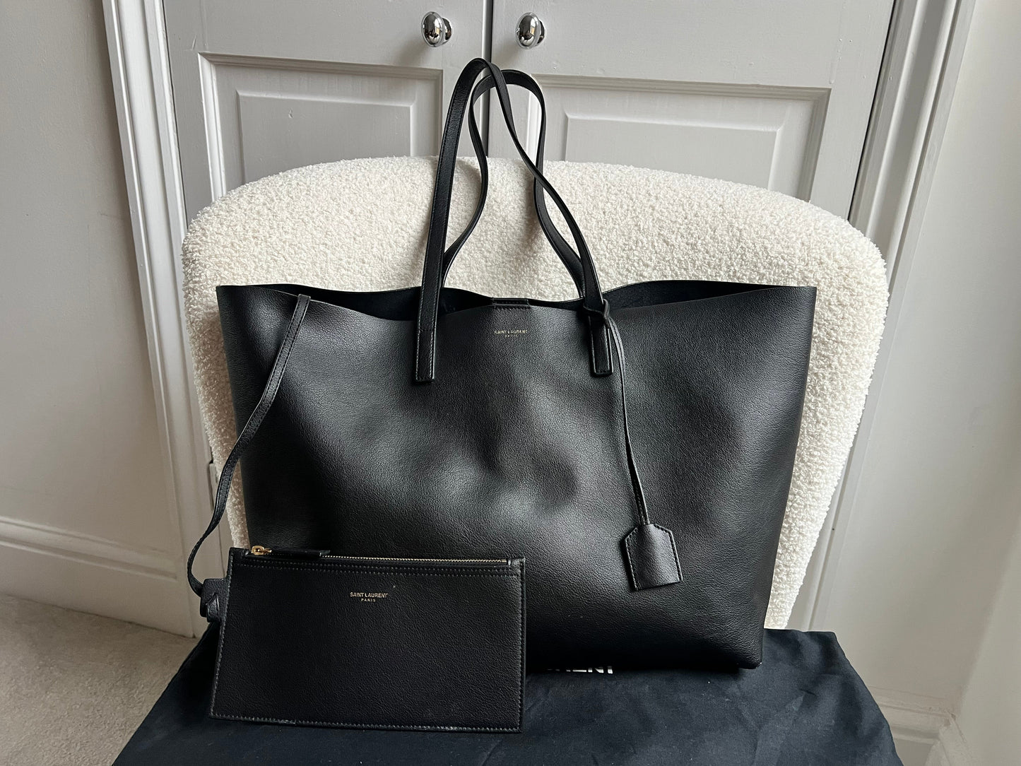 Yves Saint Laurent (YSL) Black E/W Shopping Tote (RRP £1115)