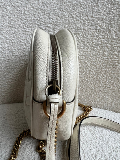Gucci GG Round White Marmont Small Shoulder Bag (RRP £1,090)