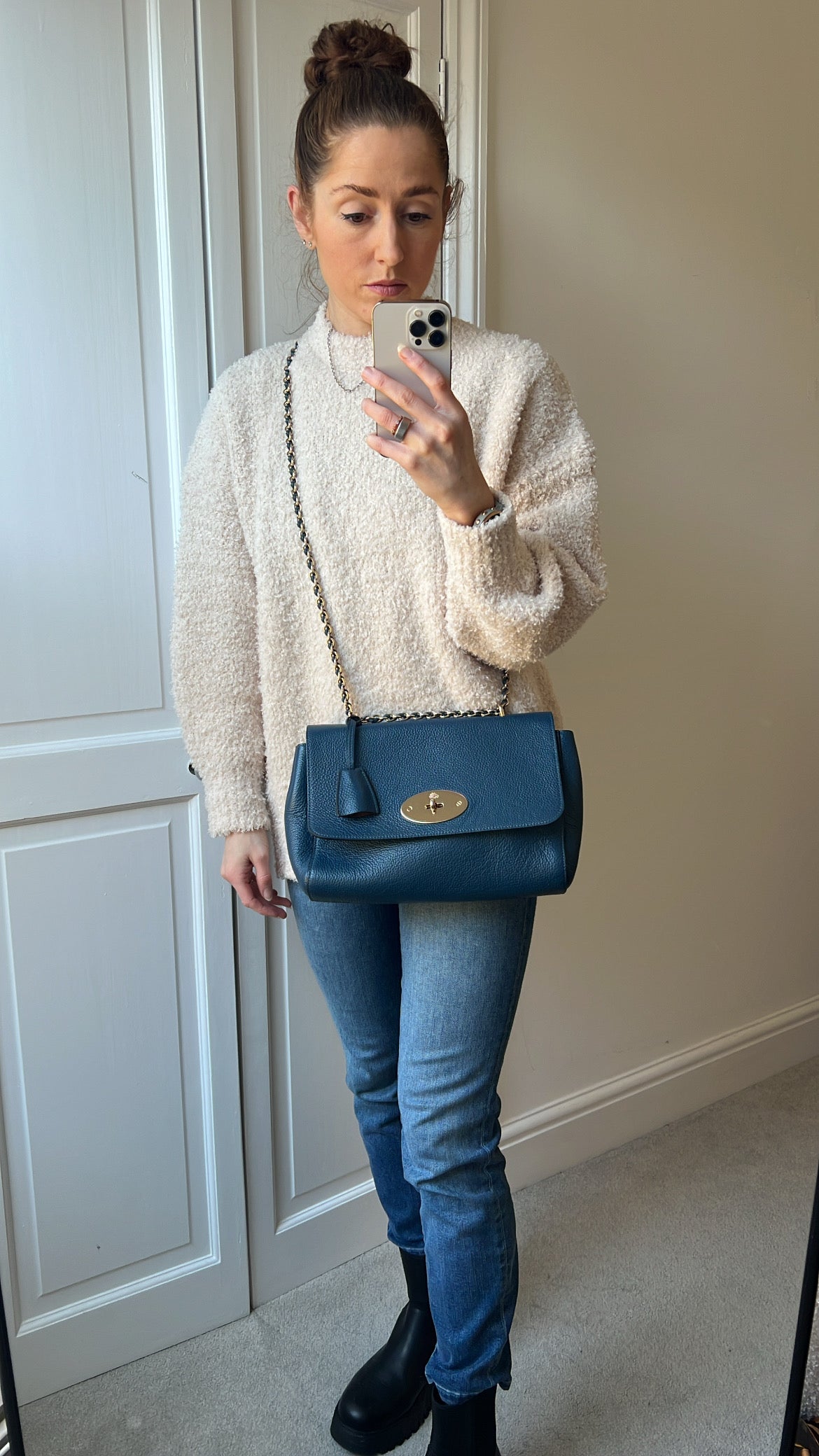Mulberry Deep Sea Blue Medium Lily with Gold Hardware (RRP £1050)