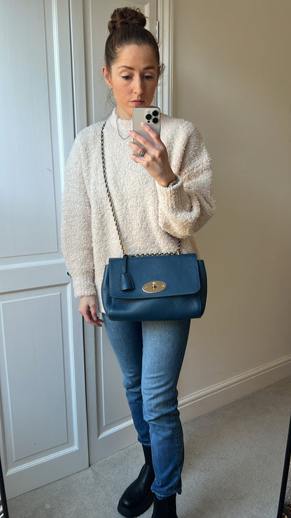 Mulberry Deep Sea Blue Medium Lily with Gold Hardware (RRP £1050)