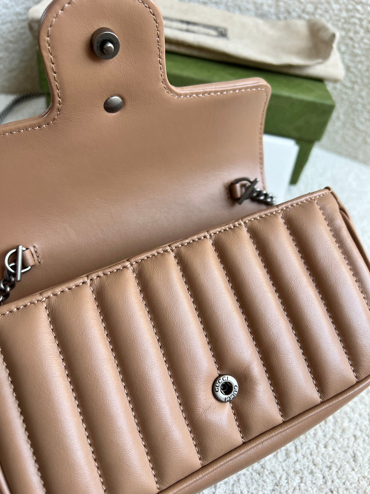 Gucci GG Beige Marmont Super Mini Aria Shoulder Bag (RRP £985)