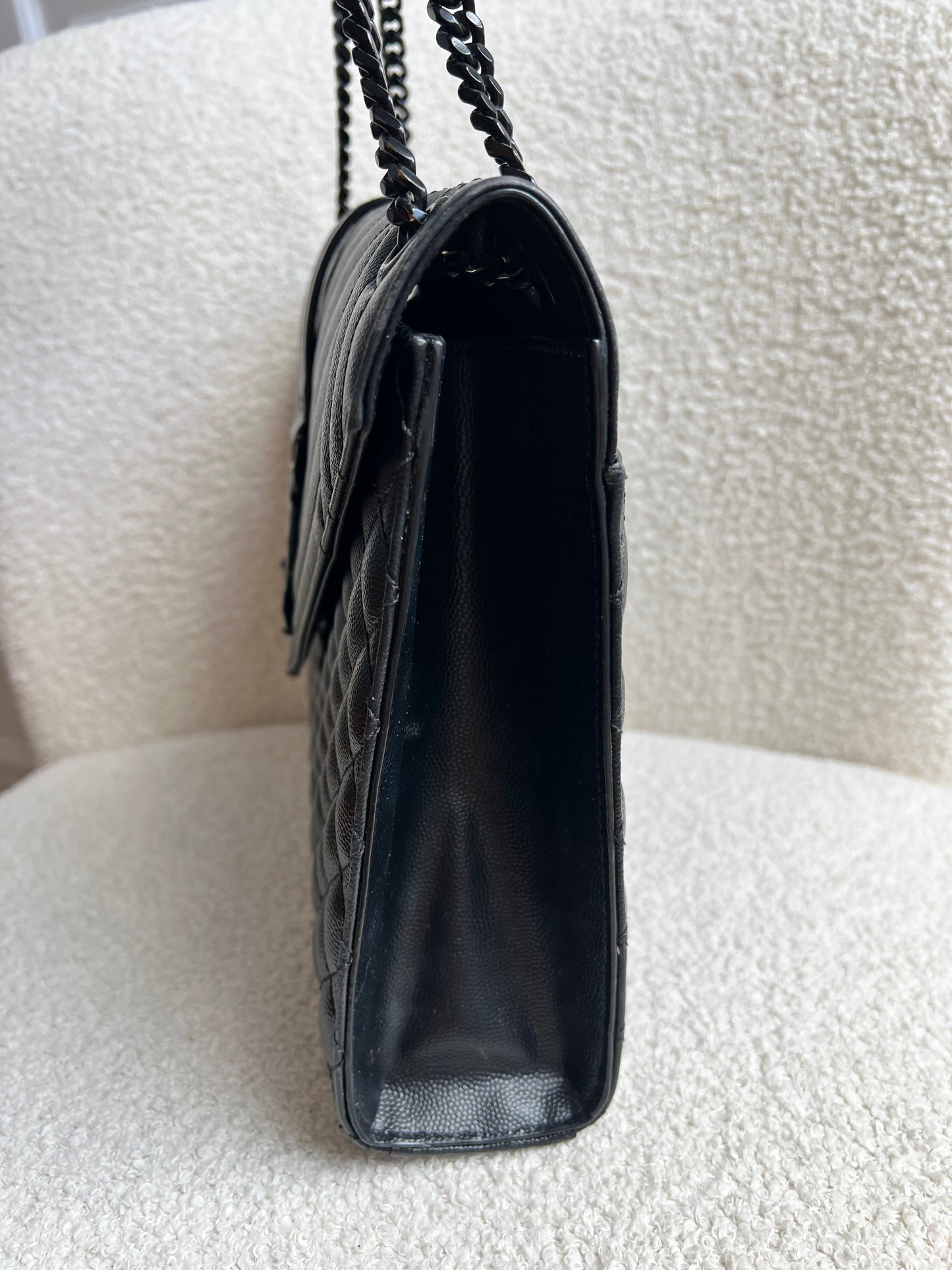 Yves Saint Laurent (YSL) Large Black on Black Envelope Bag (RRP £2,400)