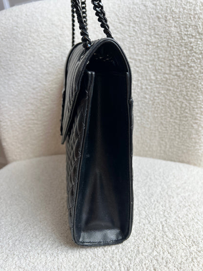 Yves Saint Laurent (YSL) Large Black on Black Envelope Bag (RRP £2,400)