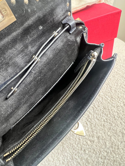 Valentino Garavani Navy Blue Rockstud Crossbody