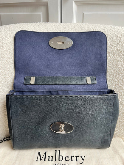 Mulberry Midnight Medium Lily with Silver Hardware (RRP £1095)