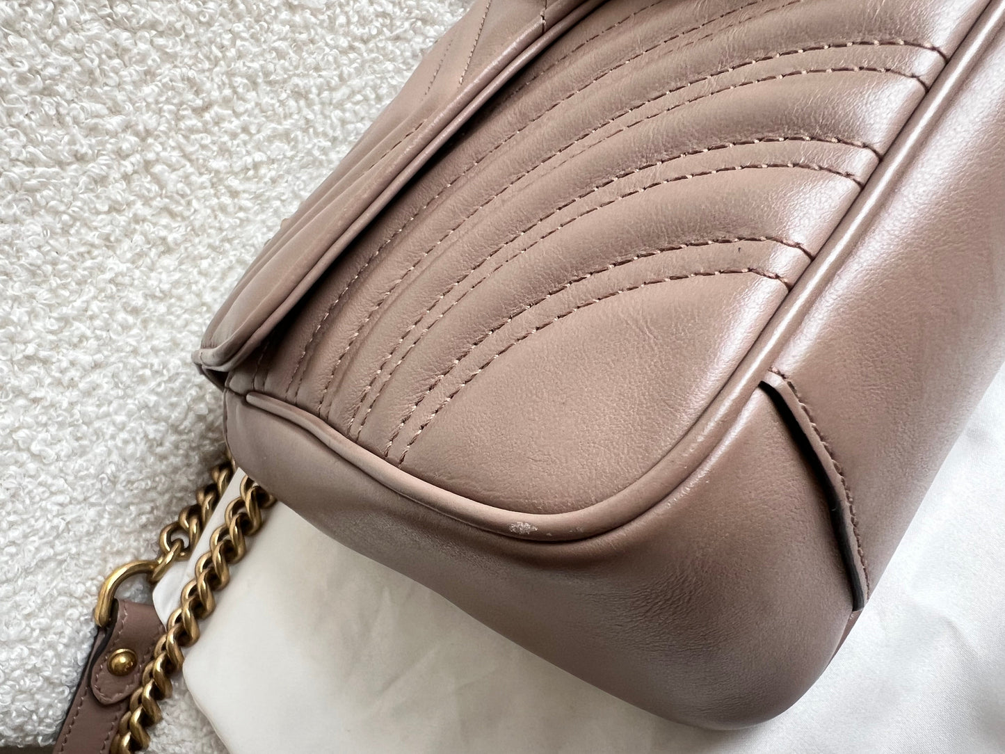 Gucci GG Dusty Pink Marmont Small Shoulder Bag (RRP £2070)