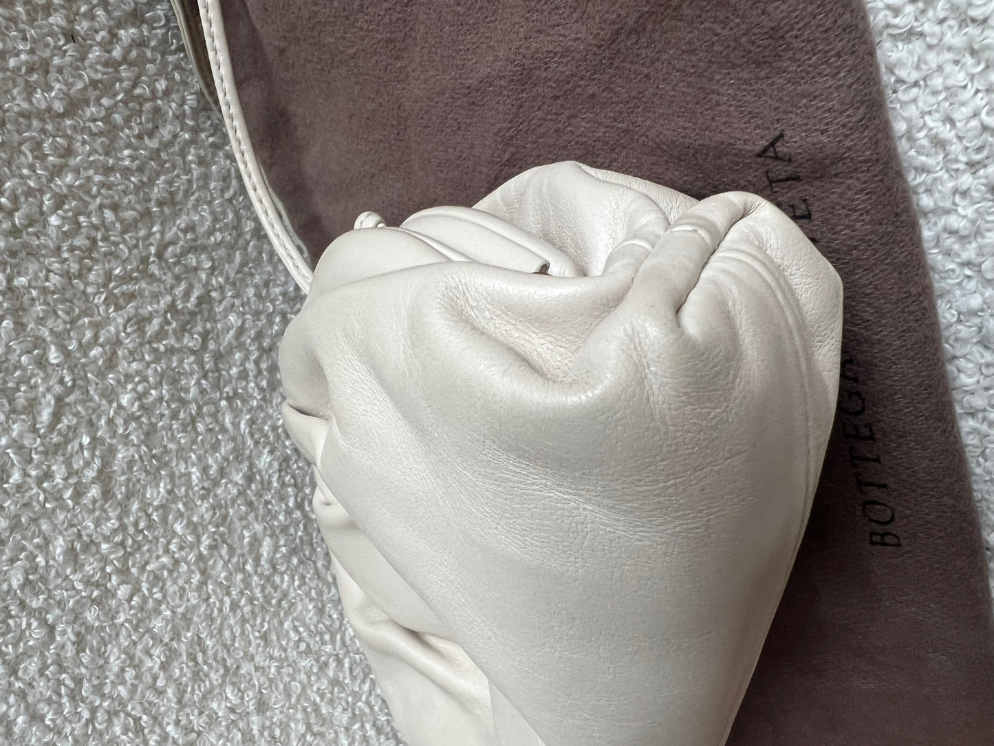 Bottega Veneta Cream Mini Pouch Clutch