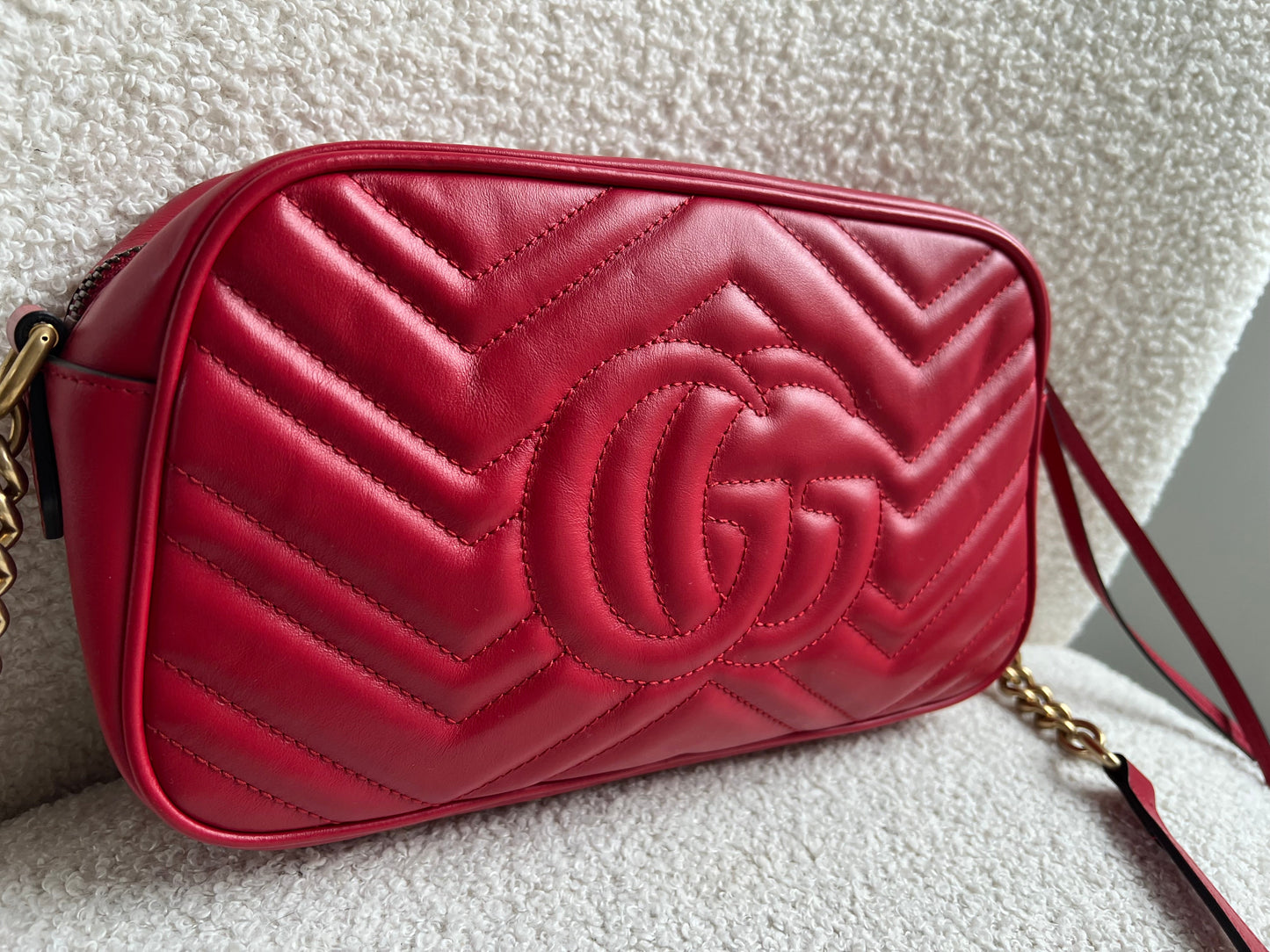 Gucci GG Red Marmont Small Shoulder Bag (RRP £1,440)