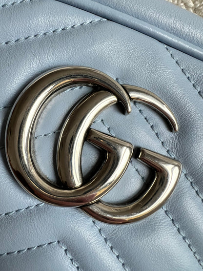 Gucci GG Pale Blue Marmont Small Shoulder Bag (RRP £1440)