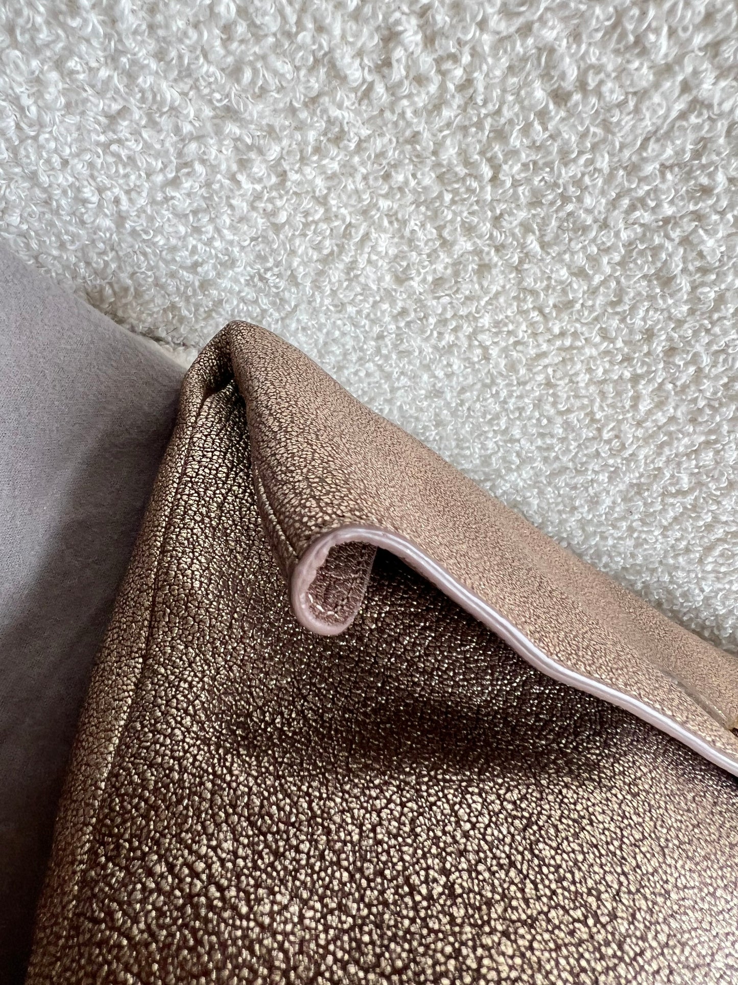 Mulberry Metallic Mushroom Clemmie Clutch (RRP £695)