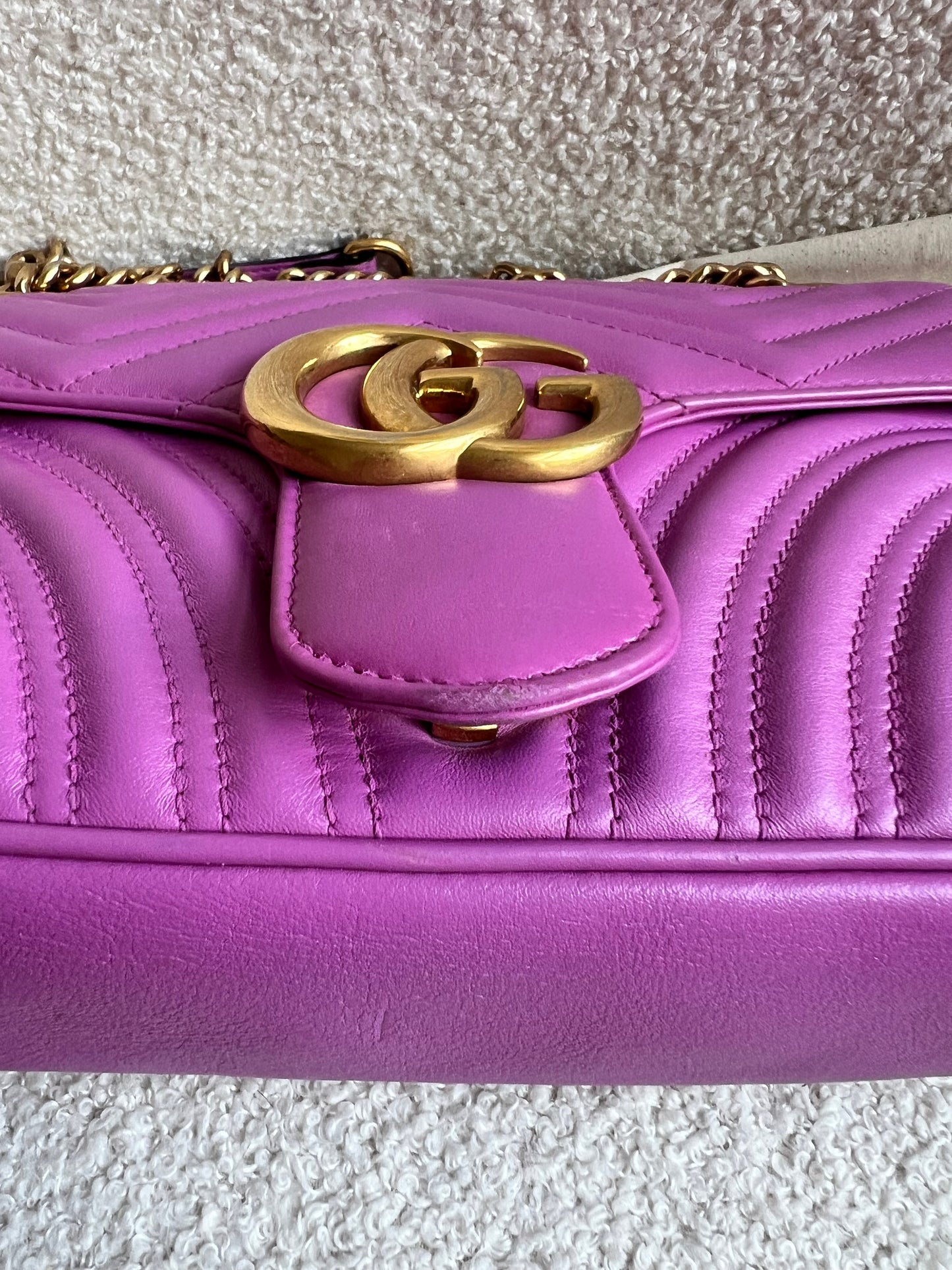 Gucci GG Hot Pink Marmont Small Shoulder Bag (RRP £2070)